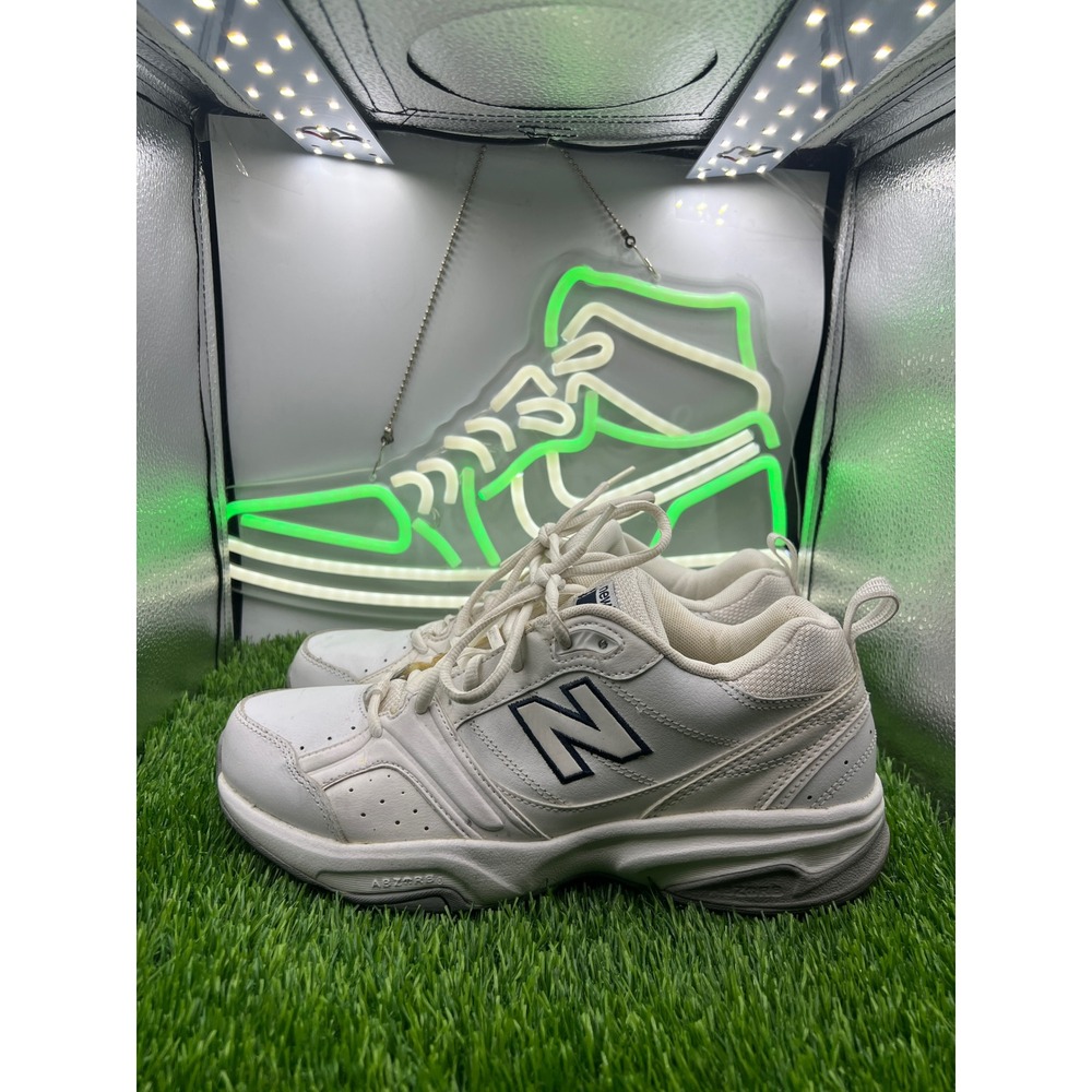 New Balance 623v2 Womens 9.5 White Navy Leather Training Shoes WX623WT2